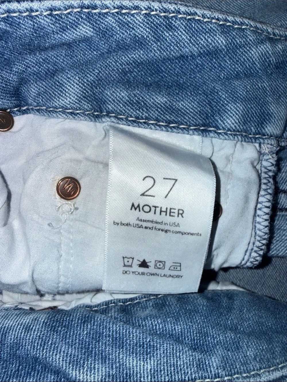 Mother Looker Ankle Fray  Light Wash Women's Jeans - Picture 8 of 9